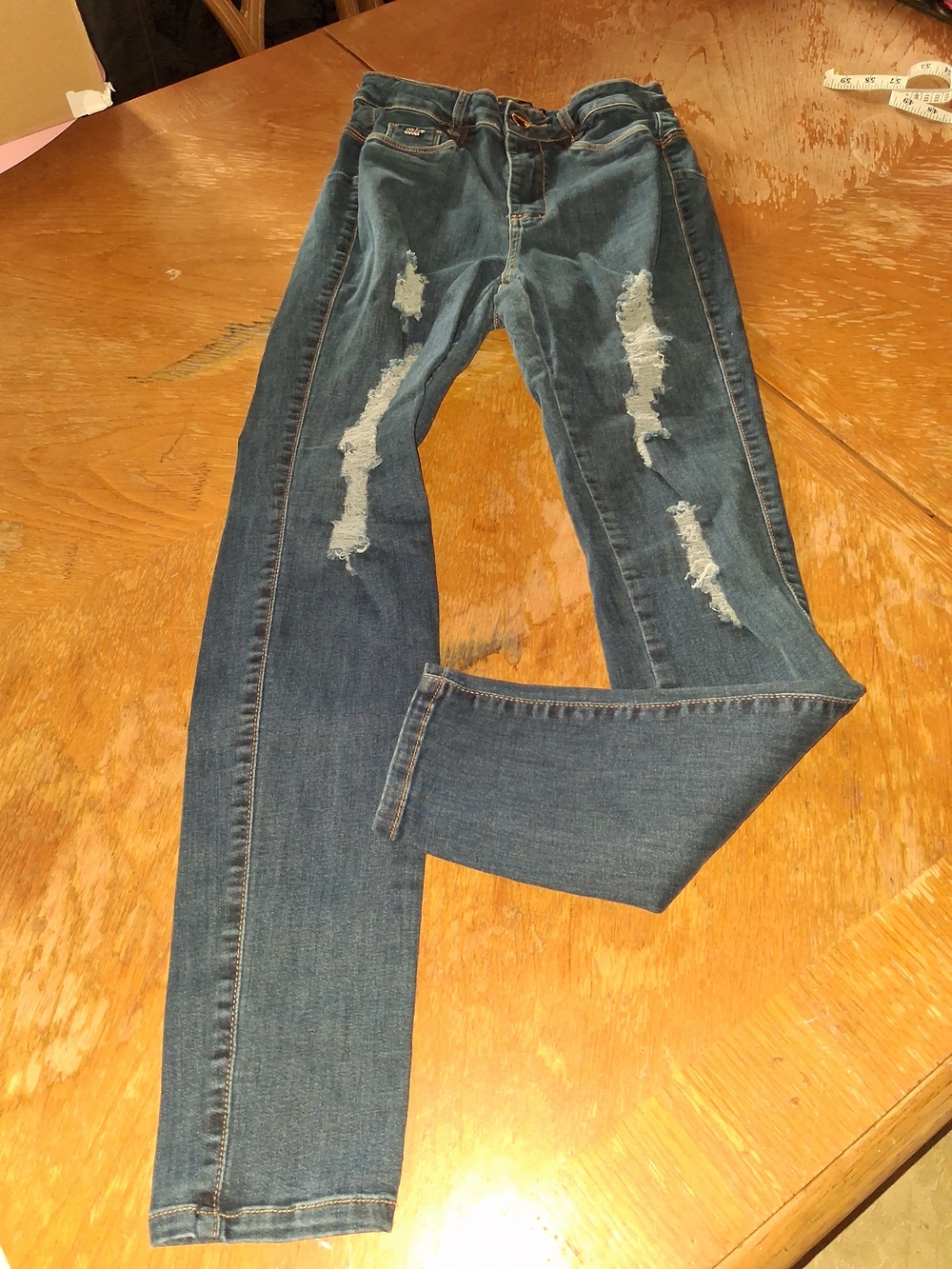 Kids Miller Ripped Slim Jeans - Dark Blue